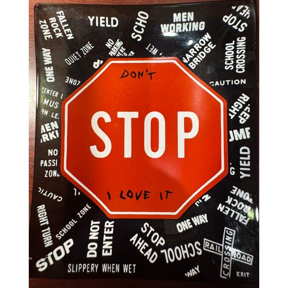 Vintage Houze Art Trinket Tray From 1960s Stop Sign Ashtray Point Marion, PA - Picture 6 of 6